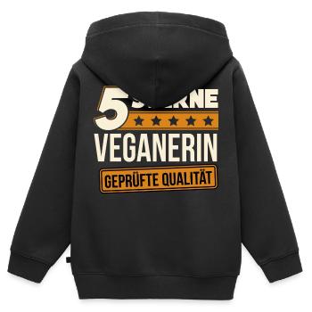 Veganerin Vegan Veganismus Fleischfrei Geschenk - Kinder Premium Organic Zip Hoodie - Schwarz - Hinten - AI Model Kid Male (0cm)