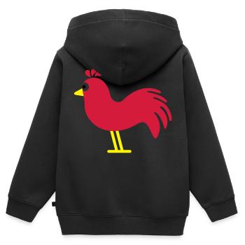 hahn - Kinder Premium Organic Zip Hoodie - Schwarz - Hinten - AI Model Kid Male (0cm)