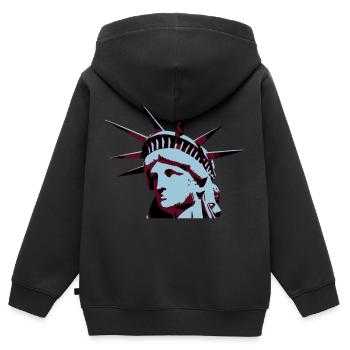 Lady Liberty - Sweat Premium à capuche zippé enfant bio - noir - Dos - AI Model Kid Male (0cm)