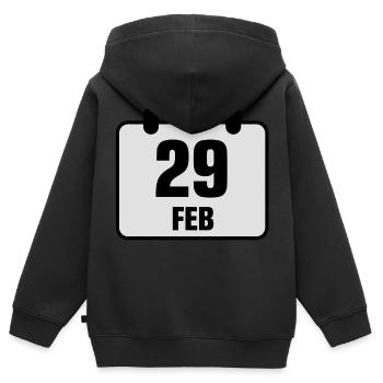 29 februar jahrestag geburtstag 2c - Kinder Premium Organic Zip Hoodie - Schwarz - Hinten - AI Model Kid Male (0cm)