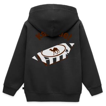Kamelle! - Sweat Premium à capuche zippé enfant bio - noir - Dos - AI Model Kid Male (0cm)