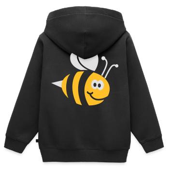 Bienchen 2C - Kinder Premium Organic Zip Hoodie - Schwarz - Hinten - AI Model Kid Male (0cm)