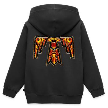 Thunderbird - native symbol power & strength - Kids Premium Organic Zip-up Hoodie - black - Back - AI Model Kid Male (0cm)