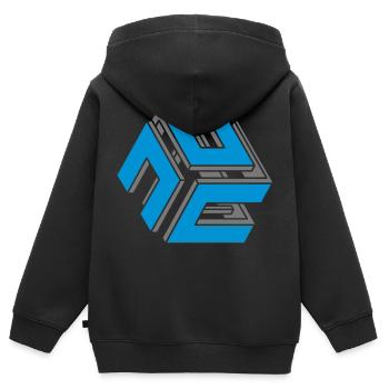 cube - Kids Premium Organic Zip-up Hoodie - black - Back - AI Model Kid Male (0cm)