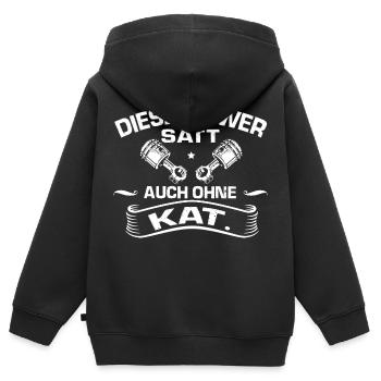 DIESEL POWER - Kinder Premium Organic Zip Hoodie - Schwarz - Hinten - AI Model Kid Male (0cm)