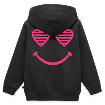 Herz Shades - Kinder Premium Organic Zip Hoodie - Schwarz - Hinten - AI Model Kid Male (0cm)