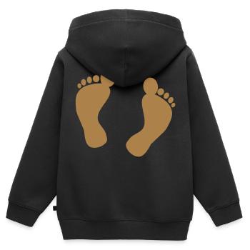 Pieds - Sweat Premium à capuche zippé enfant bio - noir - Dos - AI Model Kid Male (0cm)