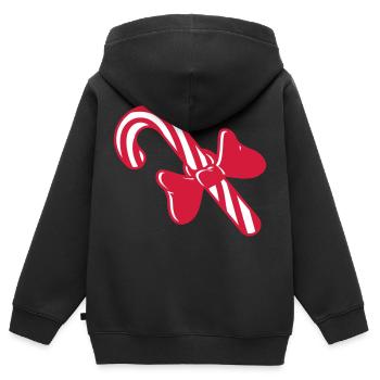 sweets gift christmas candy cane yummy - Kids Premium Organic Zip-up Hoodie - black - Back - AI Model Kid Male (0cm)