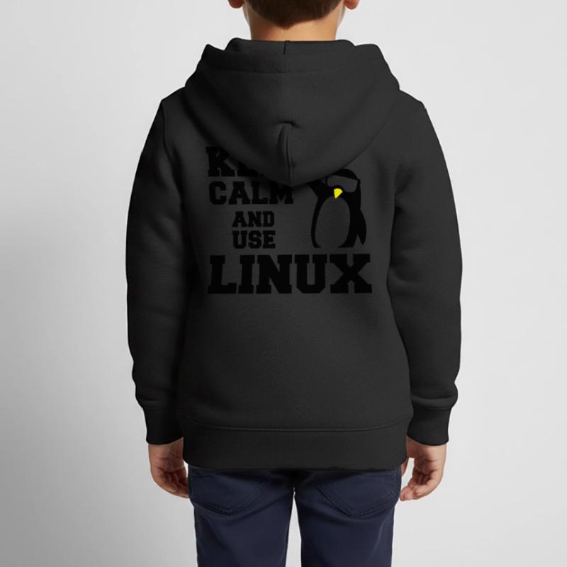 garder utilisation calme linux Sweat Premium à capuche zippé enfant bio