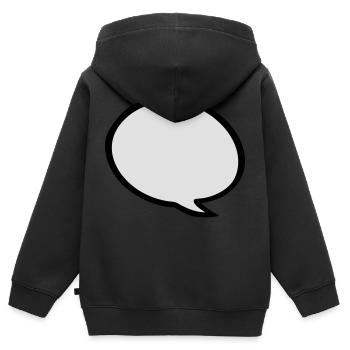Sprechblase - Kinder Premium Organic Zip Hoodie - Schwarz - Hinten - AI Model Kid Male (0cm)