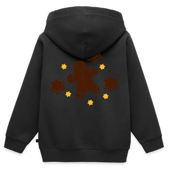 Lebkuchen - Kinder Premium Organic Zip Hoodie - Schwarz - Hinten - AI Model Kid Male (0cm)