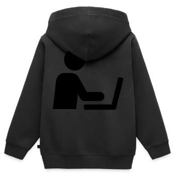Computer - Kinder Premium Organic Zip Hoodie - Schwarz - Hinten - AI Model Kid Male (0cm)