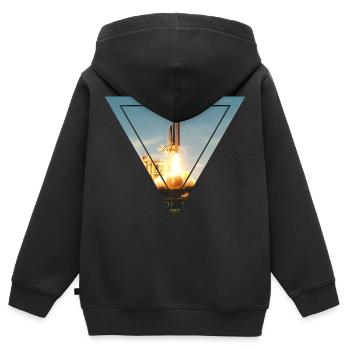 Space Shuttle - Kinder Premium Organic Zip Hoodie - Schwarz - Hinten - AI Model Kid Male (0cm)