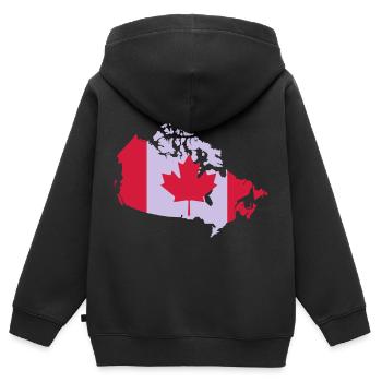Canada - Sweat Premium à capuche zippé enfant bio - noir - Dos - AI Model Kid Male (0cm)