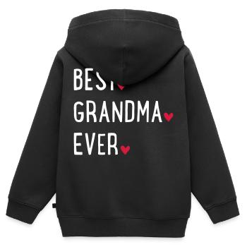 Oma - Kinder Premium Organic Zip Hoodie - Schwarz - Hinten - AI Model Kid Male (0cm)