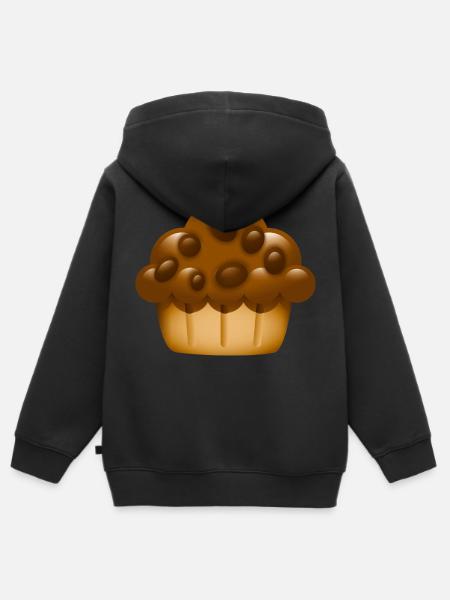 Smiley Muffin - Kinder Premium Organic Zip Hoodie - Schwarz