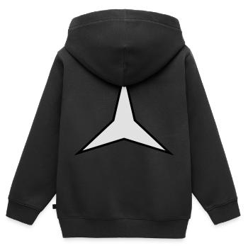 stern 3 zacken 2 farbig - Kinder Premium Organic Zip Hoodie - Schwarz - Hinten - AI Model Kid Male (0cm)
