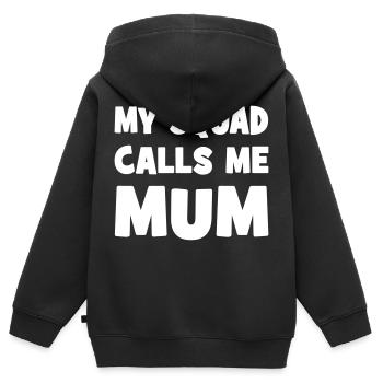 Mutter - Kinder Premium Organic Zip Hoodie - Schwarz - Hinten - AI Model Kid Male (0cm)