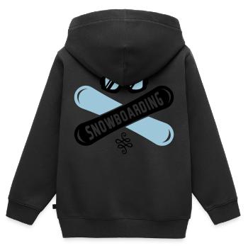 snowboarding boards - Kinder Premium Organic Zip Hoodie - Schwarz - Hinten - AI Model Kid Male (0cm)