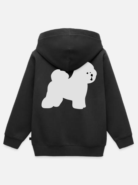 Bichon Frise - Kinder Premium Organic Zip Hoodie - Schwarz