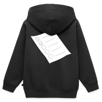 Sheet of paper job list - Kids Premium Organic Zip-up Hoodie - black - Back - AI Model Kid Male (0cm)