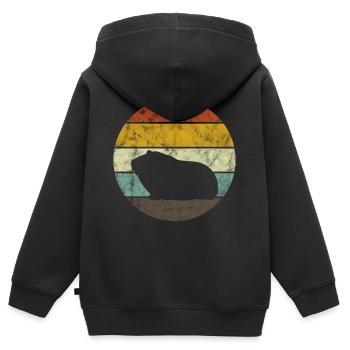 Idée de hamster pour animaux de compagnie - Sweat Premium à capuche zippé enfant bio - noir - Dos - AI Model Kid Male (0cm)