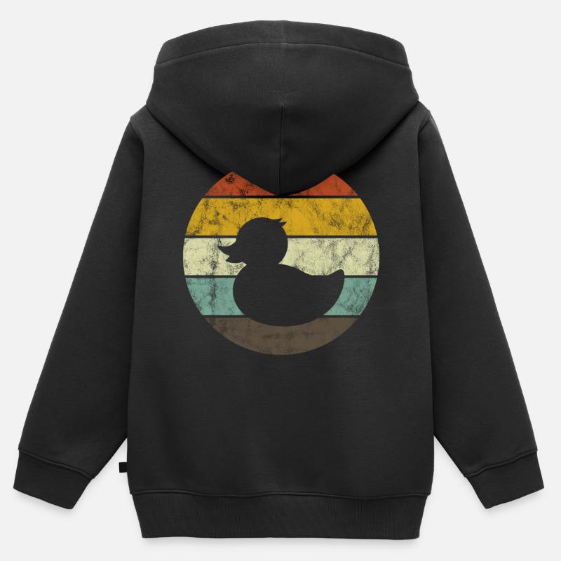 Canard canard maison bain canard canard oiseaux canard oeufs idée - Sweat Premium à capuche zippé enfant bio - noir