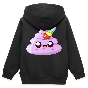 Unicorn poopicorn - Kids Premium Organic Zip-up Hoodie - black - Back - AI Model Kid Male (0cm)