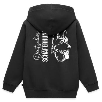 Deutscher Schäferhund Hundeliebhaber - Kinder Premium Organic Zip Hoodie - Schwarz - Hinten - AI Model Kid Male (0cm)