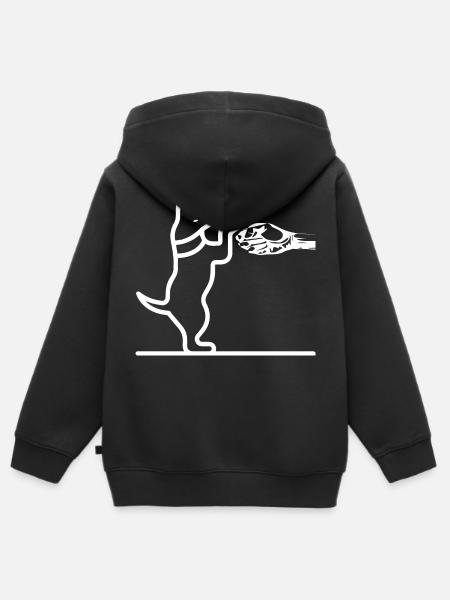 Hond hond - Kinder Premium zip hoodie biologisch - zwart