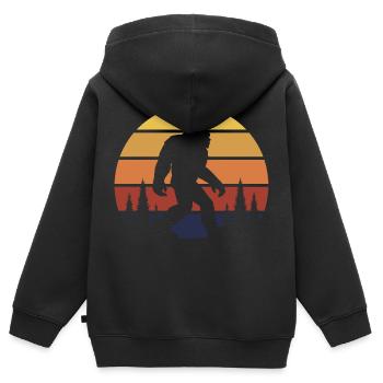 Bigfoot Sasquatch Lovers - Sweat Premium à capuche zippé enfant bio - noir - Dos - AI Model Kid Male (0cm)