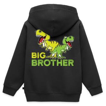 Big Brother ByTheManzanitas - Kids Premium Organic Zip-up Hoodie - black - Back - AI Model Kid Male (0cm)
