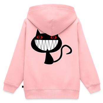 psycho cat - Kinder Premium Organic Zip Hoodie - Rosa - Hinten - AI Model Kid Female (0cm)