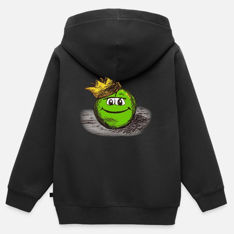 Princesse Pois - Sweat Premium à capuche zippé enfant bio - noir