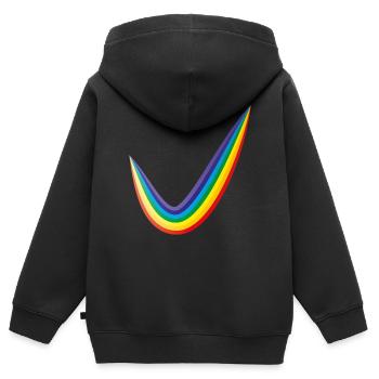 Regenbogen Haken - Kinder Premium Organic Zip Hoodie - Schwarz - Hinten - AI Model Kid Male (0cm)