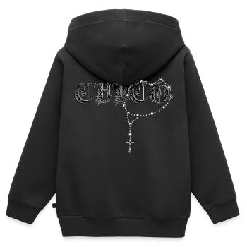 Chico Rosenkranz dos-santos-fashion - Kinder Premium Organic Zip Hoodie - Schwarz - Hinten - AI Model Kid Male (0cm)