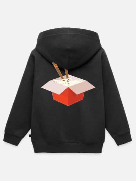 Nudeln - Kinder Premium Organic Zip Hoodie - Schwarz