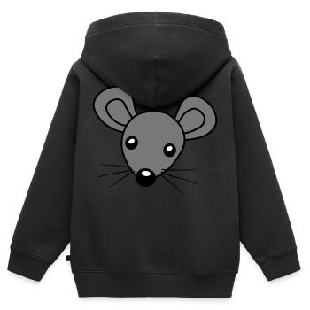 Maus Kopf Clipart - Kinder Premium Organic Zip Hoodie - Schwarz - Hinten - AI Model Kid Male (0cm)