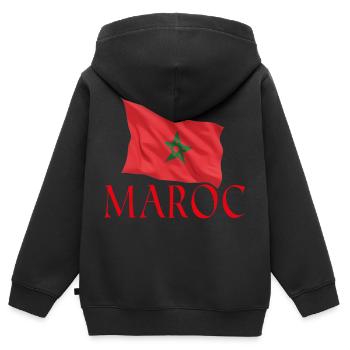 Marokko - Kinder Premium Organic Zip Hoodie - Schwarz - Hinten - AI Model Kid Male (0cm)