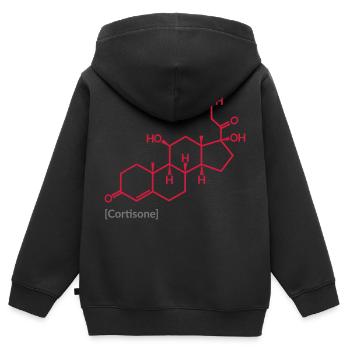 Cortison - Kinder Premium Organic Zip Hoodie - Schwarz - Hinten - AI Model Kid Male (0cm)