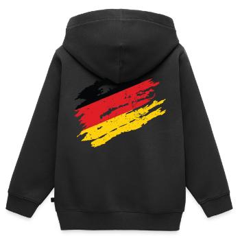 Deutschland Fahne Flagge Deutschlandflagge Kratzer - Kinder Premium Organic Zip Hoodie - Schwarz - Hinten - AI Model Kid Male (0cm)