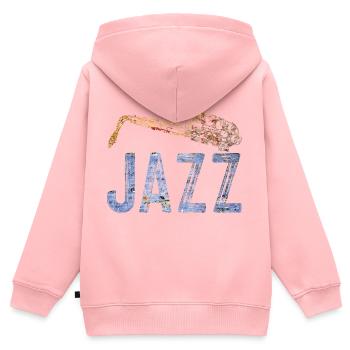 Jazz - Kinder Premium Organic Zip Hoodie - Rosa - Hinten - AI Model Kid Female (0cm)