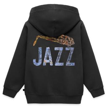 jazz - Sweat Premium à capuche zippé enfant bio - noir - Dos - AI Model Kid Male (0cm)