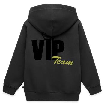 vip team - Sweat Premium à capuche zippé enfant bio - noir - Dos - AI Model Kid Male (0cm)
