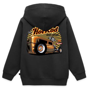 Hotrod Hot Rod Speedracer - Kinder Premium Organic Zip Hoodie - Schwarz - Hinten - AI Model Kid Male (0cm)