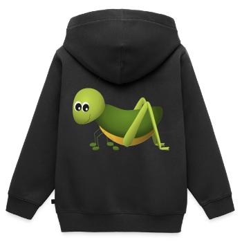 grashüpfer - Kinder Premium Organic Zip Hoodie - Schwarz - Hinten - AI Model Kid Male (0cm)