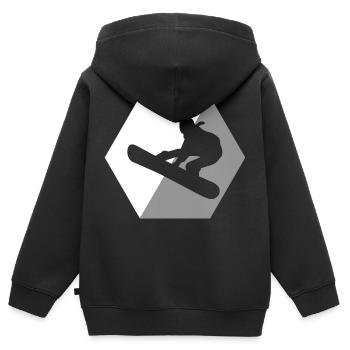Snowboard Snowboarder - Kinder Premium Organic Zip Hoodie - Schwarz - Hinten - AI Model Kid Male (0cm)