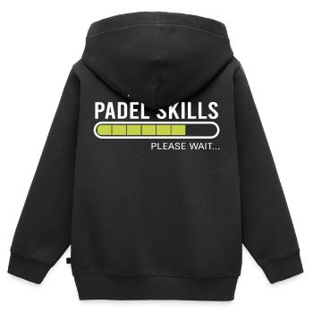 Padel Skills Padel Tennis Spieler - Kinder Premium Organic Zip Hoodie - Schwarz - Hinten - AI Model Kid Male (0cm)