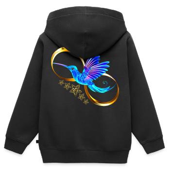 Eisvogel - Kinder Premium Organic Zip Hoodie - Schwarz - Hinten - AI Model Kid Male (0cm)