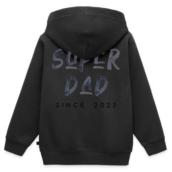 Superdad since 2022 Schrift geburt Vater Spruch - Kinder Premium Organic Zip Hoodie - Schwarz - Hinten - AI Model Kid Male (0cm)